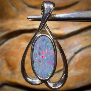 75% Off Card! Sterling Silver - Queensland Boulder Opal Doublet Pendant