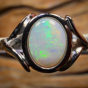 Sterling Silver - South Australian Crystal Opal Ring