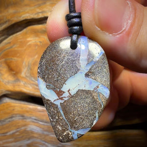34 x 23mm - Drilled Australian Boulder Opal Necklace