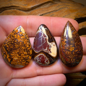 195.3cts - 3x Australian Tribal Boulder Opal’s. Wholesale Dealers Parcel