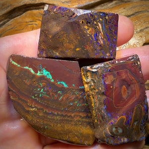 50% Off+ Card! 549.9cts - 3x Yowah Nut Rough Opal Parcel. Australian Opal