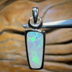 Sterling Silver - Solid South Australian White Opal Pendant