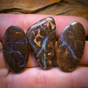 99.7cts - 3x Mixed Australian Boulder Opal’s. Wholesale Dealers Parcel