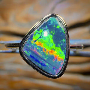 Sterling Silver - Queensland Boulder Opal Doublet Ring