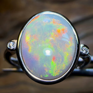 Silver Timeless South Australian Crystal Opal Ring