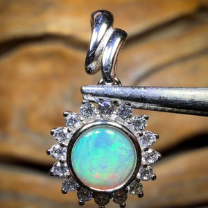 Sterling Silver - Solid South Australian Crystal Opal Pendant
