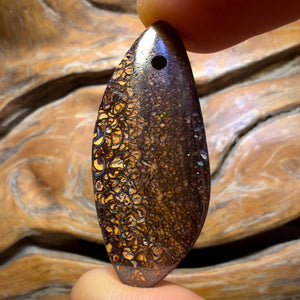 Wildcard! 40 x 17mm - Drilled Tribal Queensland Boulder Opal