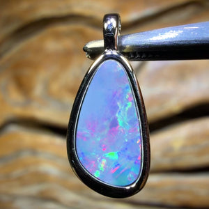 Sterling Silver - Queensland Boulder Opal Doublet Pendant