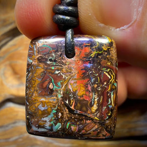 24 x 21mm - Drilled Tribal Queensland Boulder Opal Necklace