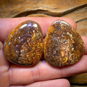 LATE CARD! 141.8cts - Tribal Queensland Boulder Opal Pair