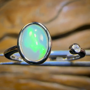 Sterling Silver - South Australian Crystal Opal Ring