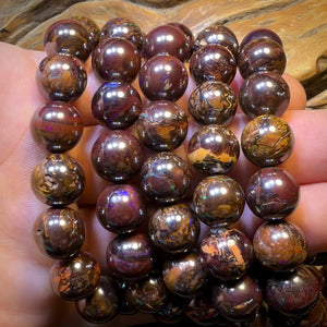 12 x 12mm Drilled Tribal Boulder Opal Bead Bracelets. BULK LISTING Multiple available