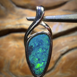 🔨 AUCTION 🔨 Sterling Silver - Queensland Boulder Opal Doublet Pendant