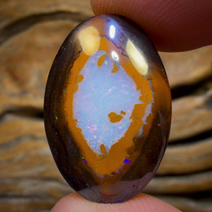 24.5cts - Rare Yowah Nut Crystal Centre Opal. Australian Boulder Opal