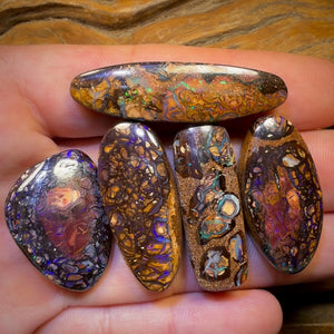🔒 200.7cts - 5x Australian Tribal Boulder Opal’s. Wholesale Dealers Parcel