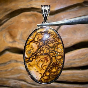 Sterling Silver - Tribal Queensland Boulder Opal Pendant BARGAIN