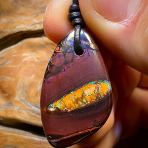 34 x 20mm - Drilled Tribal Queensland Boulder Opal Necklace