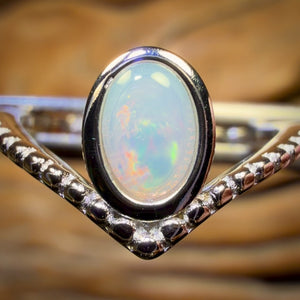 Sterling Silver - South Australian Crystal Opal Ring