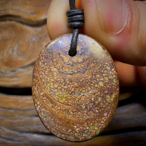 32 x 26mm - Drilled Tribal Queensland Boulder Opal Necklace