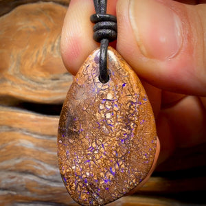 36 x 22mm - Drilled Queensland Boulder Opal Necklace