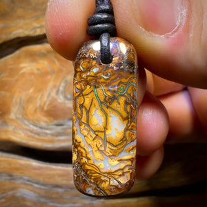 30 x 13mm - Drilled Tribal Queensland Boulder Opal Necklace