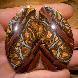 145.3cts - Queensland Boulder Opal Pair. Double Sided Picture Stones