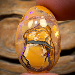 29.1cts - Wow “Picture in a Kernel” Yowah Nut Crystal Center Opal. Australian Boulder Opal.