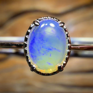 Wild Card! Sterling Silver - Solid South Australian Crystal Opal Ring