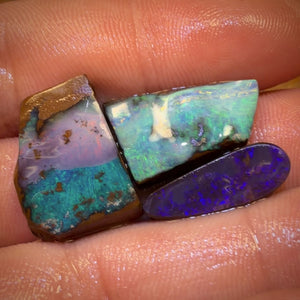 🔒38.1cts - 3x Australian Boulder Seam Opal Rubs Parcel