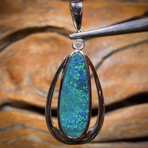 Sterling Silver - Queensland Boulder Opal Doublet Pendant