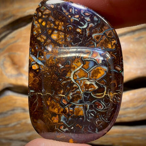 98.2cts - Queensland Boulder Opal Tribal Pattern Picture Stone