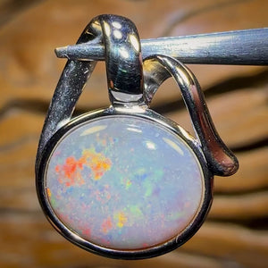 Sterling Silver - Solid South Australian Dark Opal Pendant