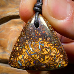 Roadshow Wildcard!             30 x 29mm - Drilled Tribal Queensland Boulder Opal Necklace