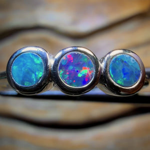TGIF Sterling Silver - Queensland Boulder Opal Doublet Ring
