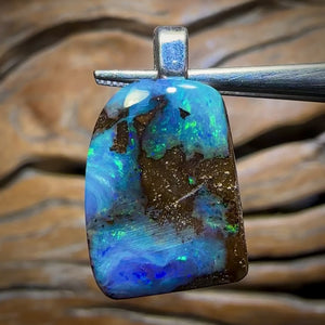Solid Reef Landscape Queensland Boulder Unisex Opal Pendant
