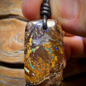 Wild Card! 34 x 20mm - Drilled Tribal Queensland Boulder Opal Necklace
