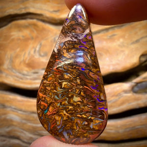 Bargain Card! 50.5cts - Cool Tribal Yowah Nut Opal. Double Sided and Thick