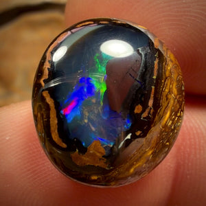 18.4cts - Super Rare Black Yowah Nut Crystal Centre Opal. Australian Boulder Opal