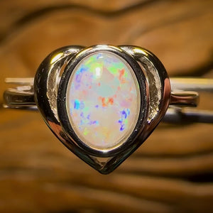 Sterling Silver - South Australian Crystal Opal Ring