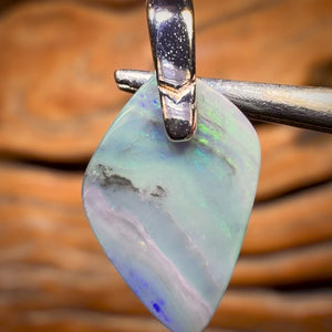 Sterling Silver - South Australian Solid Dark Opal Pendant