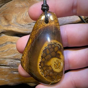 69 x 41mm - Oversize Drilled Boulder Opal Pendant w/ Eco Friendly Vegan Cord