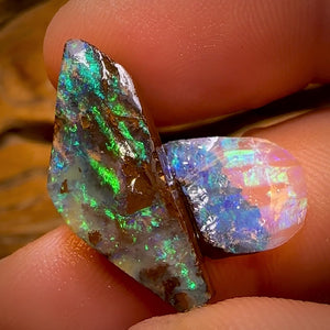 18.2cts - 2x Quality Australian Boulder Seam Opal Rough Pieces