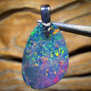 Sterling Silver - Pure Simplicity! Queensland Boulder Opal Doublet Pendant Unisex