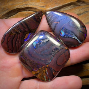 Half Price Card! 267.6cts - Yowah Nut Tribal Opal Trio Parcel. Australian Opal