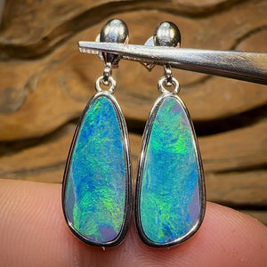 Australian Silver Queensland Boulder Opal Doublet Earrings