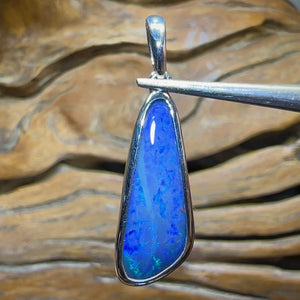 Sterling Silver - Solid Australian Boulder Opal Pendant