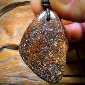 43 x 27mm - Drilled Tribal Queensland Boulder Opal Necklace