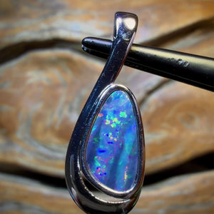 OpalFest 80% Off WildCard! Sterling Silver - Queensland Boulder Opal Doublet Pendant