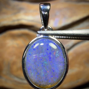 Sterling Silver - Solid South Australian Crystal Opal Pendant