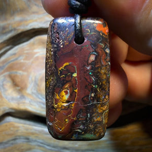 32 x 17mm - Drilled Tribal Queensland Boulder Opal Necklace. Australian Opal